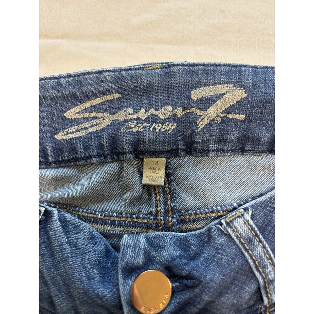 Seven7 Skinny Jeans Tummyless Womens Size 14 Blue Denim Stretch Cowgirl Western - Picture 4 of 8